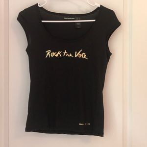 DKNY Rock the Vote cap sleeve tshirt.